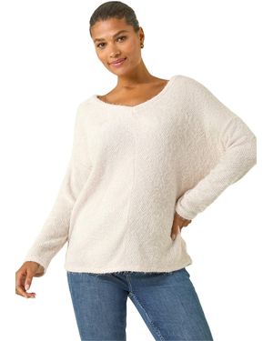 Roman Soft Touch Textured Stretch Top - Natural