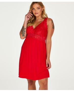 Hunkemöller Nora Lace Slip Dress - Red