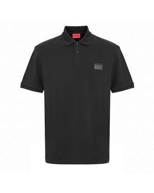 HUGO Collared Neck Short Sleeve Polo Shirt - Black