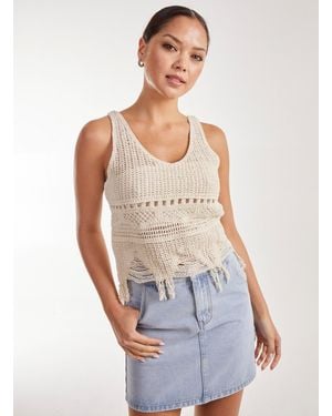 Pink Vanilla Crochet Vest - White