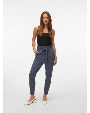 Vero Moda Eva Regular Fit Straight Trousers - Blue