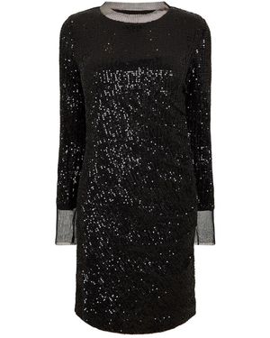 BOSS Edegra All Over Sequinned Design Dress - Black