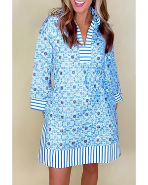 Azura Exchange Floral Print Dress - Blue