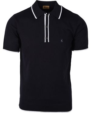 Gabicci Lineker Knitted Polo Shirt Cotton - Black