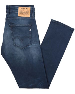 Replay Grover Power Stretch Straight Fit Jeans - Blue