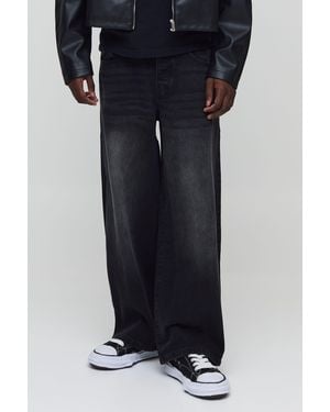 BoohooMAN Baggy Rigid Washed Jeans - Black