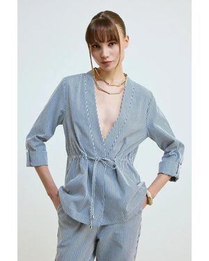GUSTO Striped Jacket - Blue