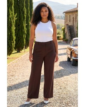 Roman Curve Wide Leg Tailored Trouser - Black