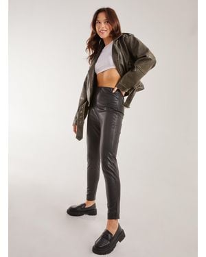 Pink Vanilla Pu Leggings - Natural