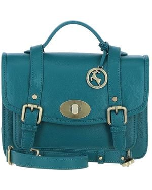 Ashwood Leather Stylish Real Large Satchel Bag - Blue