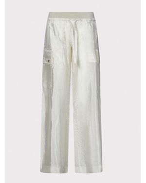 Palm Angels Satin Parachute Trousers - White