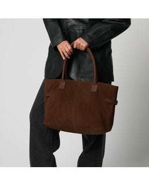 Barneys Originals Real Suede Tote Bag - Brown