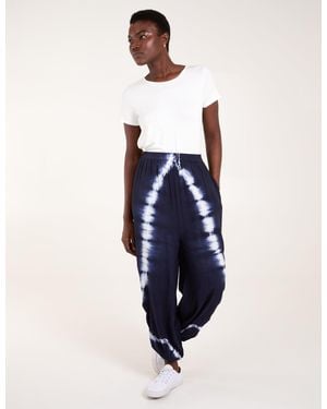 Blue Vanilla Tie Dye Ruched Harem Trouser - Blue