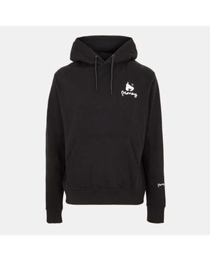 Money Hooded Neck Long Sleeve Sweatshirt With Kangaroo Pocket - Black