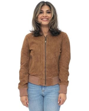 Infinity Leather Ma-1 Suede Bomber Jacket-Arnhem - Natural