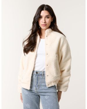 Blue Vanilla Faux Shearling Jacket - Natural