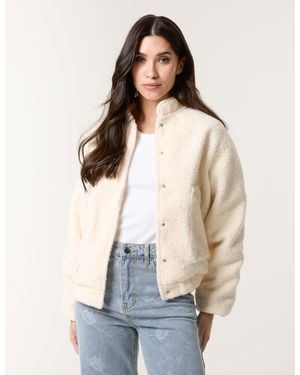 Blue Vanilla Faux Shearling Jacket - Natural