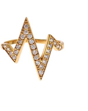 Nialaya Gouden 925 Zilveren Ring Met Helder Cz 18K - Wit