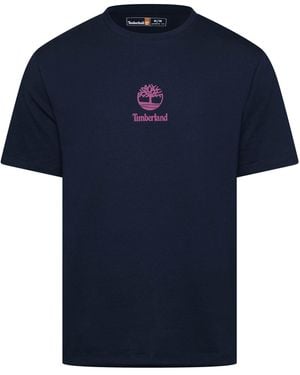 Timberland Print Stack Logo T-Shirt - Blue