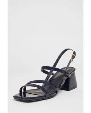 Quiz Slingback Low Block Heels - Blue