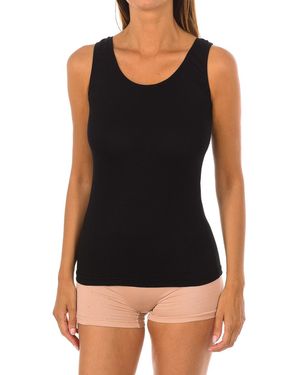 Q En Bamboo Wide Strap Undershirt Q701 - Black