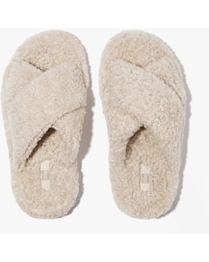 Fitflop Iqushion D-Luxe Cross Slides Milk Ice - Natural