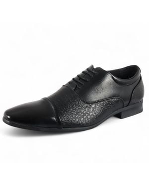 Infinity Leather Classic Lace-Up Brogue Formal Shoes Faux Leather - Black