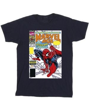 Marvel Spider- Age Comic Cover T-Shirt Cotton - Blue