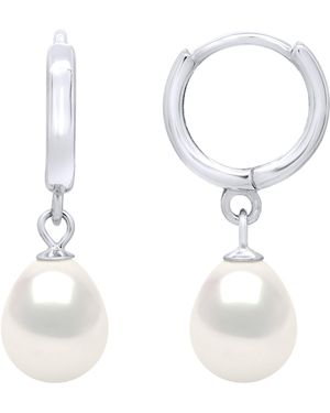 Ateliers Saint Germain Hanging Earrings Real Cultured Freshwater Pearls Pear 8-9 Mm - White