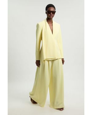 Karen Millen Soft Tailored Wide Leg Trouser - Yellow