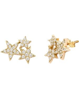The Jewellery Stockroom Plated Cubic Zirconia Star Studs - Metallic