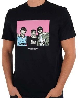 Weekend Offender T Shirts Diego Graphic Crew Neck Short Sleeve Cotton Tee - Black