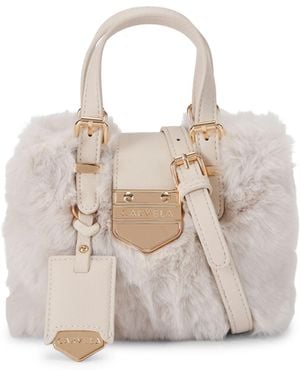 Carvela Kurt Geiger Maria Micro Fur Bag - Natural