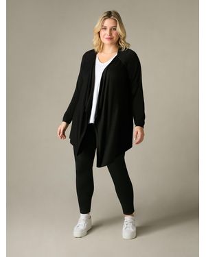 Live Unlimited Knitted Waterfall Cardigan - Black