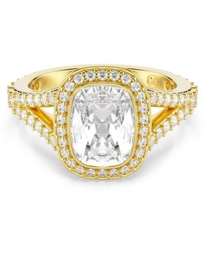 Swarovski 'Una Angelic Cushion' Plated Metal Ring - Metallic