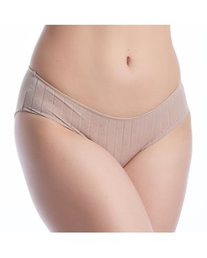 Selene Microfiber Bikini Onderstukken Met Elegante Gestreepte Stof Vanesa - Bruin