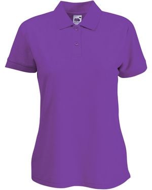 Fruit Of The Loom Lady-Fit 65/35 Short Sleeve Polo Shirt - Purple