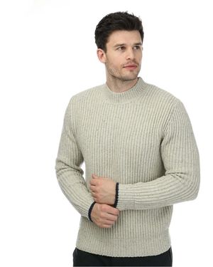 Dockers Relaxed Fit Mock Neck Long Sleeve Jumper - Grey