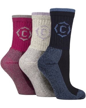 Country Pursuit Ladies Heavy Duty Durable Cushioned Hiking Socks With Reinforced Heel & Toe - Blue