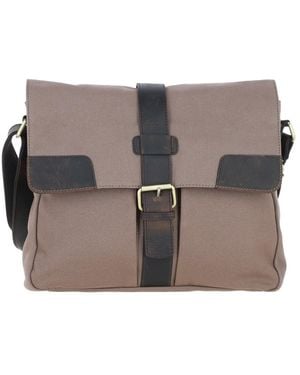Fenland Sheepskin Genuine Leather X Canvas Crossbody Bag - Grey