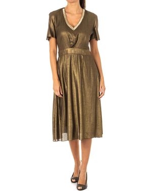 La Martina Short Sleeve V-Neck Dress Kwd007 - Green
