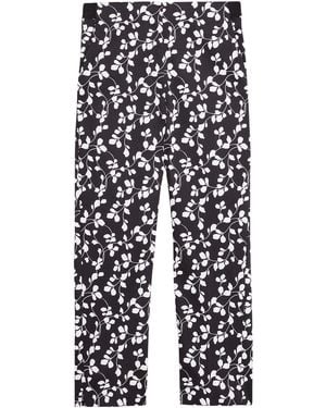 Marks & Spencer Mia Slim Floral Crop Trousers - White