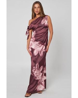 Urban Bliss Scarf Bandeau Floral Mexi Dress - Red