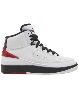 Nike Air Jordan 2 Retro Leren Trainers (wit, Rood)
