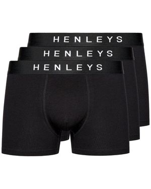 Henleys Coalink Boxer Shorts (Pack Of 3) - Black