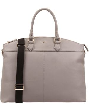 Paul Costelloe Malka Leather Weekender Bag - Grey