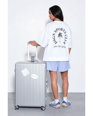 DSGN Studio Palm Print Oversized T-Shirt - White