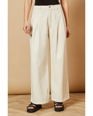 Oasis Pleat Front Jean - Natural