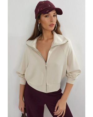 Busem Relaxed Fit Zippered Sweatshirt - White