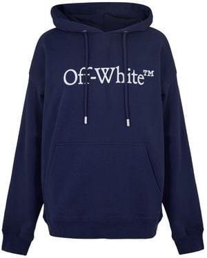 Off-White c/o Virgil Abloh Off Oversize Hooded Neck Long Sleeve Sweatshirt - Blue